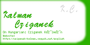 kalman cziganek business card